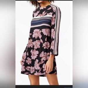 Rachel Roy Women's Florentine Mixed-Print Shift Dress Black Combo Size M